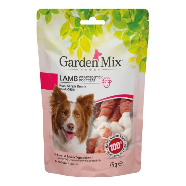 Garden Mix Kuzu Sargılı Kemik Köpek Ödülü 75 Gr - Gardenmix