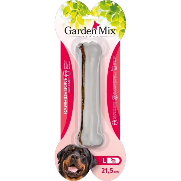Garden Mix Kuzulu Deri Kemik Köpek Ödülü 21,5cm - Gardenmix