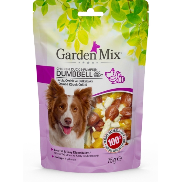 Garden Mix Tavuk Ördek Ve Balkabaklı Dambıl Köpek Ödülü 75 Gr - Gardenmix