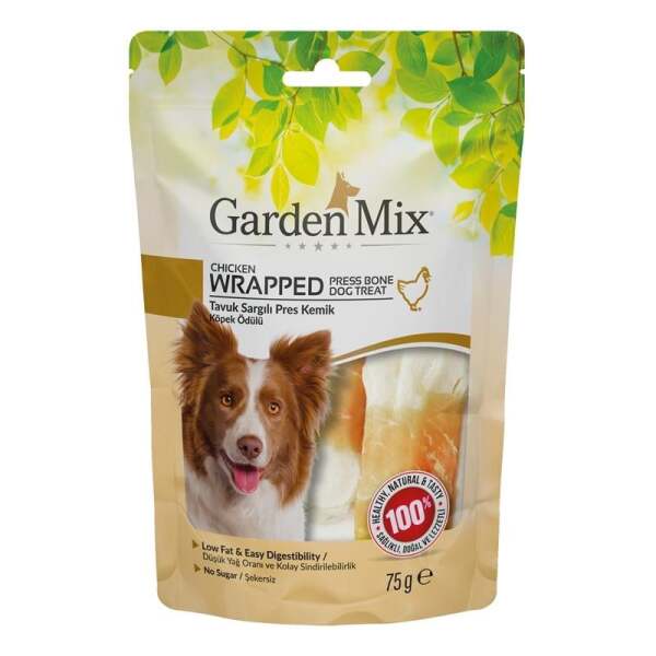 Garden Mix Tavuk Sargılı Pres Kemik Köpek Ödülü 75 Gr - Gardenmix