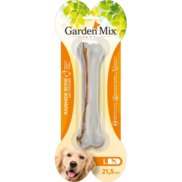 Garden Mix Tavuklu Deri Kemik Köpek Ödülü 21,5cm - Gardenmix