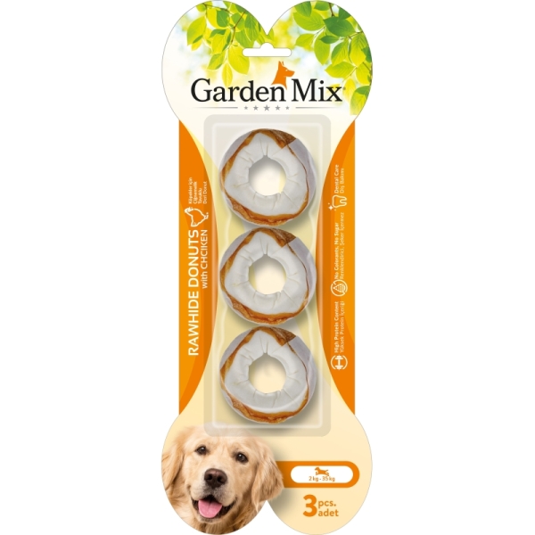 Garden Mix Tavuklu Donut Kemik Köpek Ödülü 120gr (3'lü) - Gardenmix
