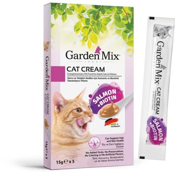 Gardenmix Gardın Mix Somonlu ve Biotinli Kedi Ödül Kreması (15gr x 5 Adet) X 3 PAKET - 2