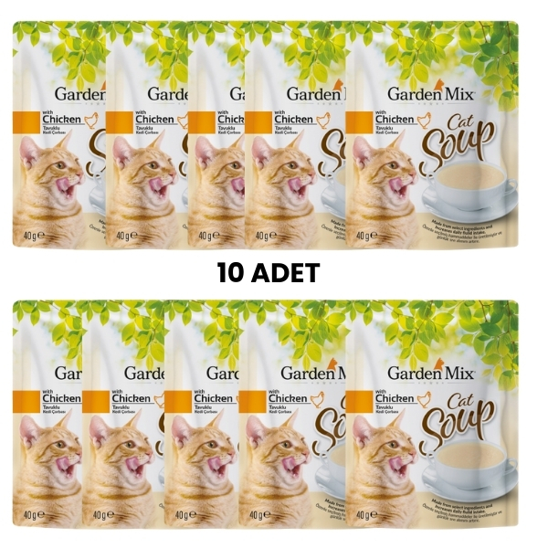 Gardenmix Tavuklu Kedi Çorbası 40gr x 10 Adet - Gardenmix