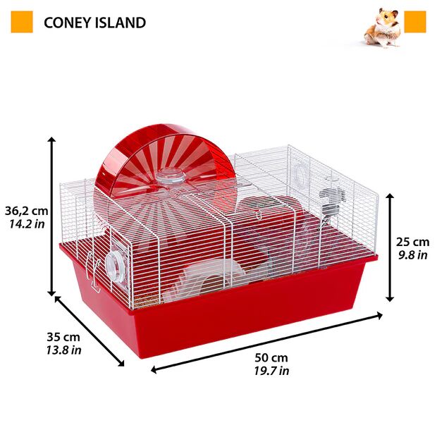 Ferplast Coney Island Hamster Kafesi Beyaz 50x35x25Cm