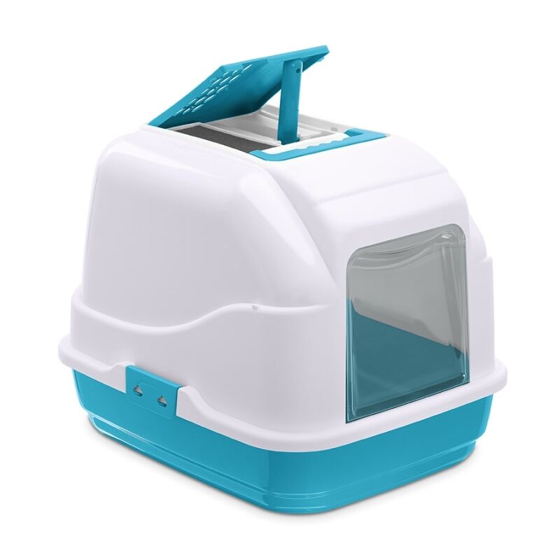 Imac Easy Cat Kapalı Kedi Tuvaleti Mavi/beyaz 50x40x40cm