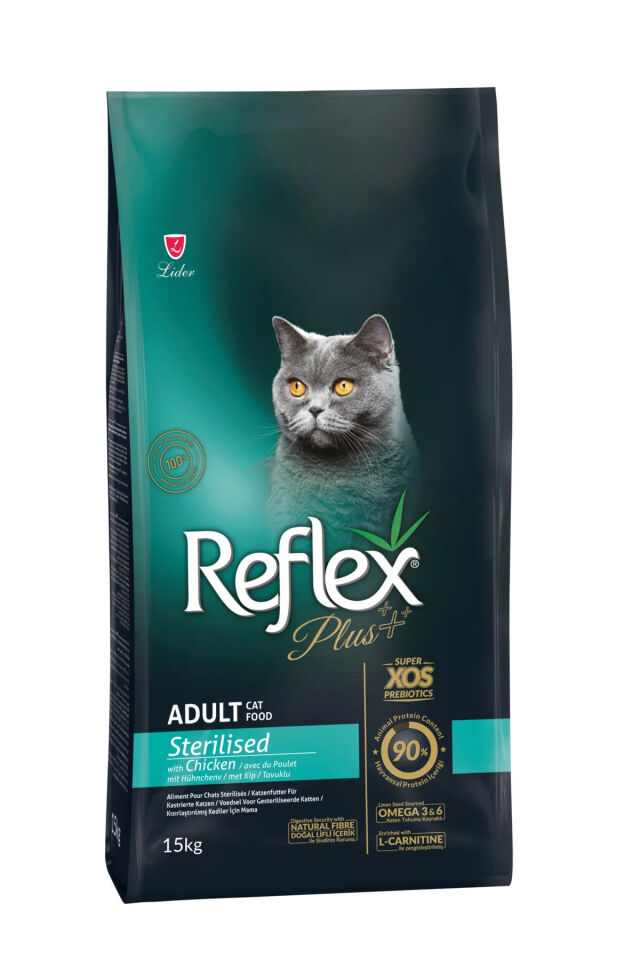 Reflex Plus Kısırlaştırılmış Tavuklu Kedi Maması 15kg