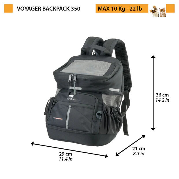 Ferplast Voyager 400 Evcil Hayvan Taşıma Çantası Siyah 33x23x41cm