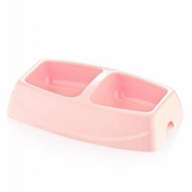 Petshopum Büyük İkili Mama Kabı Pembe