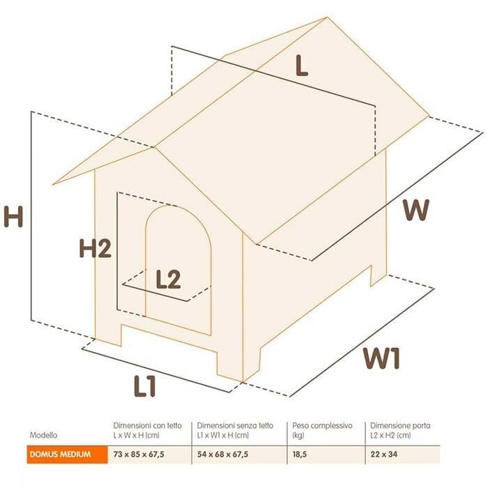 Ferplast Domus Canile Ahşap Köpek Kulübesi Medium-SADECE İSTANBUL İÇİ TESLİMATA UYGUNDUR