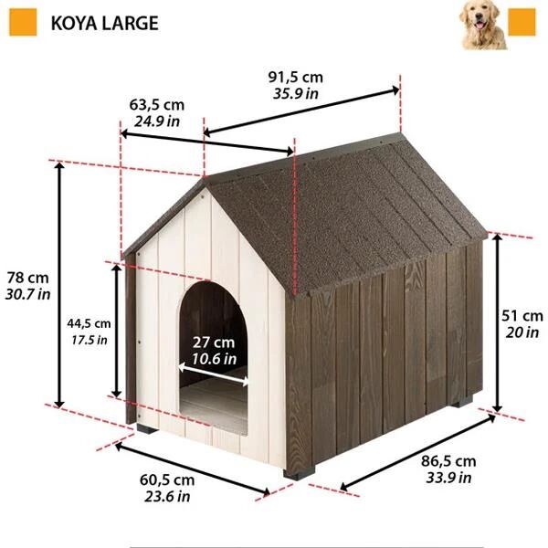 Ferplast Koya Ahşap Köpek Kulübesi Large-SADECE İSTANBUL İÇİ TESLİMATA UYGUNDUR