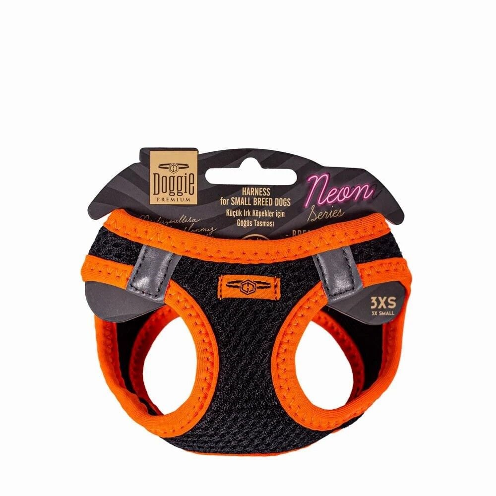 Doggie Neon Göğüs Tasması Turuncu 3XS 22-26 Cm