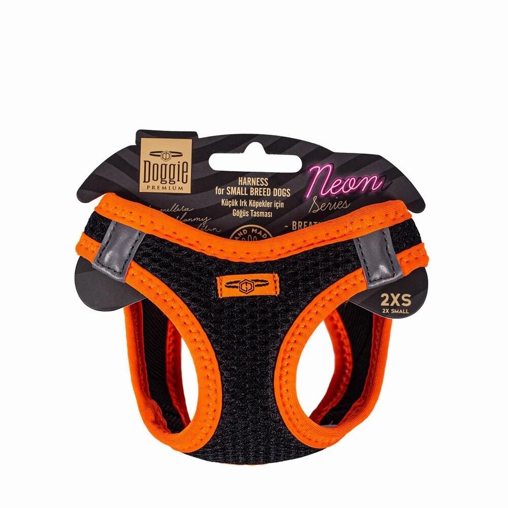 Doggie Neon Göğüs Tasması Turuncu 2XS 26-30 Cm
