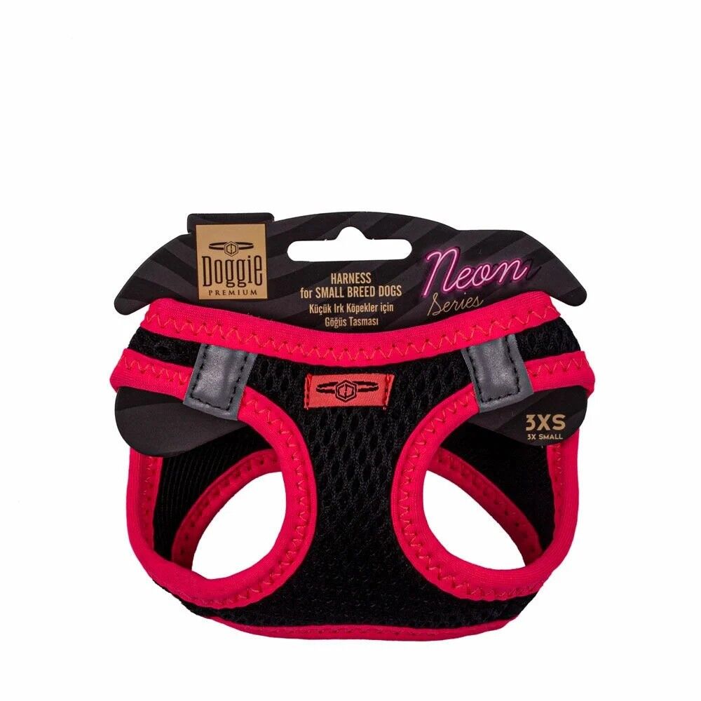 Doggie Neon Göğüs Tasması Pembe 3XS 22-26 Cm
