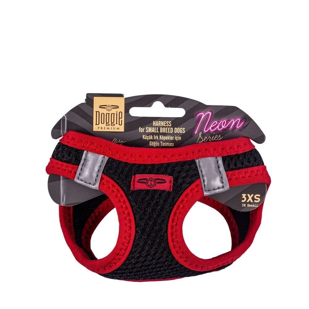 Doggie Neon Göğüs Tasması Kırmızı 3XS 22-26 Cm