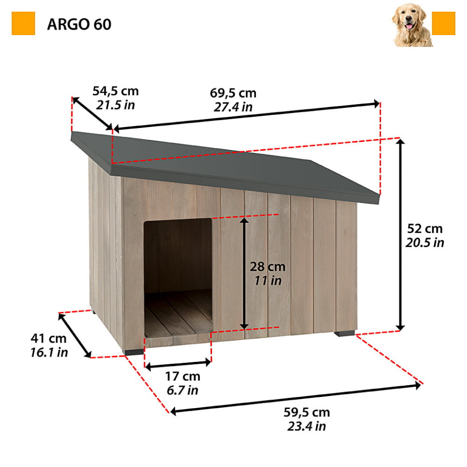 Ferplast Argo 60 Ahşap Köpek Kulübesi