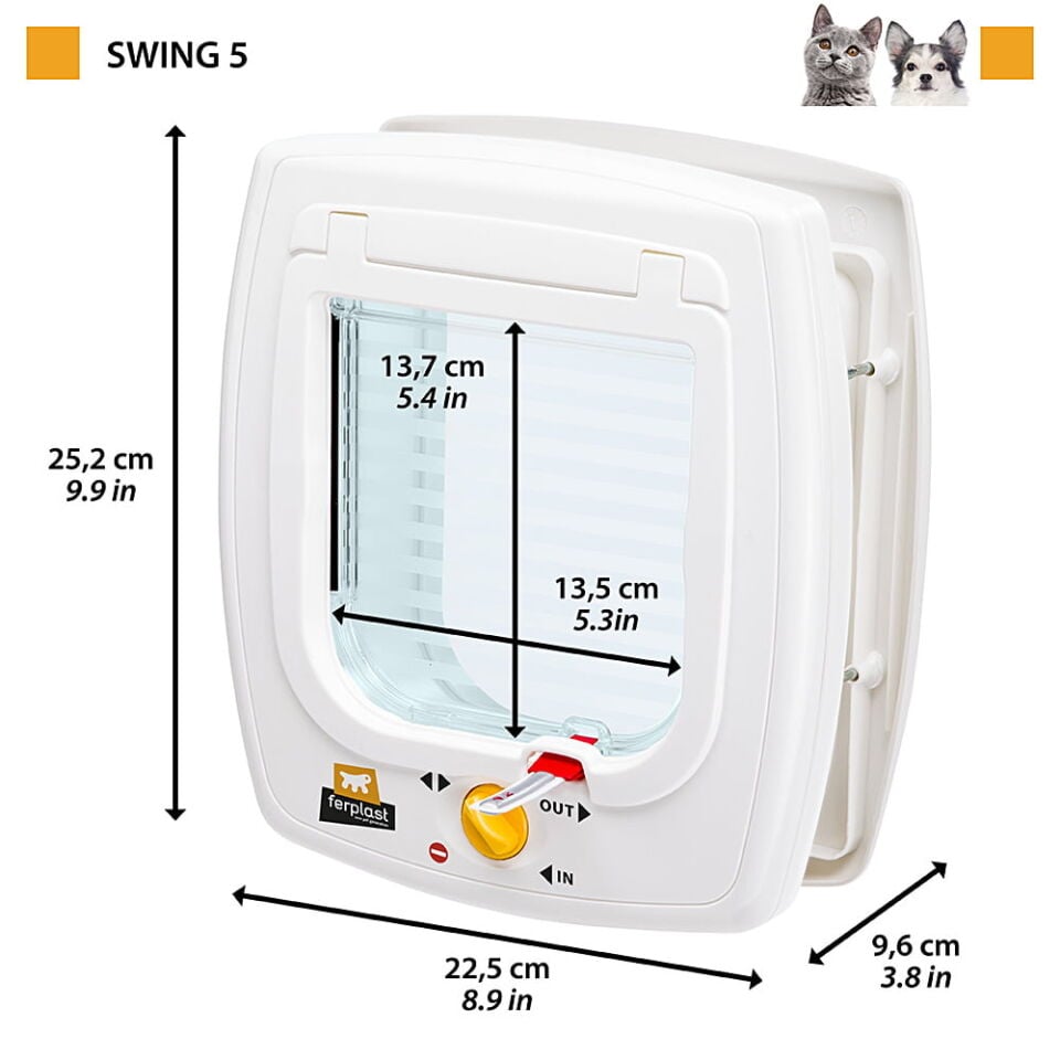 Ferplast Swing 5 Tünel Beyaz Kedi Kapısı13,5x13.7