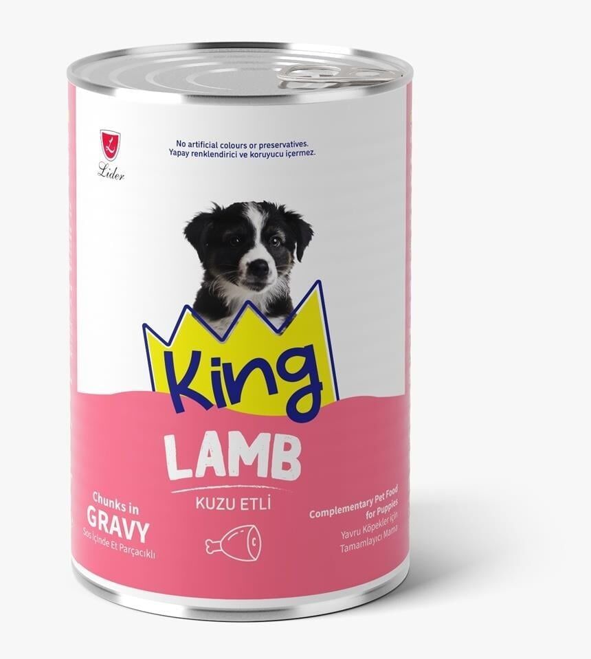 King Et Parçacıklı Kuzu Etli Yavru Köpek Konserve 400 Gr