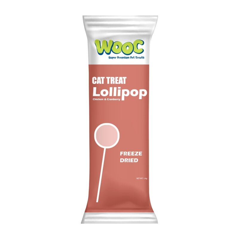 Wooc Tavuk&Kizilcikli Kedi Lolipop 50'LI