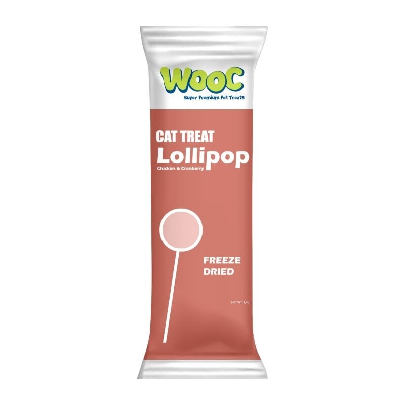 Wooc Tavuk&Kizilcikli Kedi Lolipop 50'LI