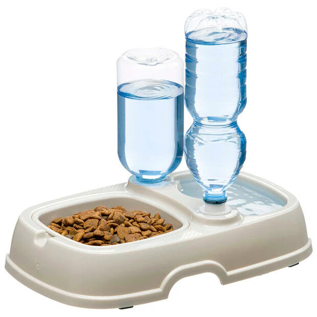 Ferplast Kedi̇ & Köpek Mama Ve Su Kabı Tota 2 Şi̇şeli̇