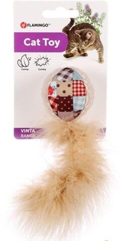 Flamingo Vinta Tüylü Hışırtılı Kedi Oyuncağı 15 Cm