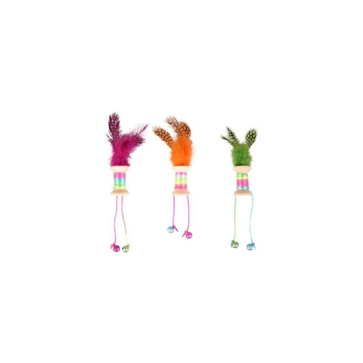 Flamingo Kırk Renkli Tüylü Zilli Makara Oyuncak