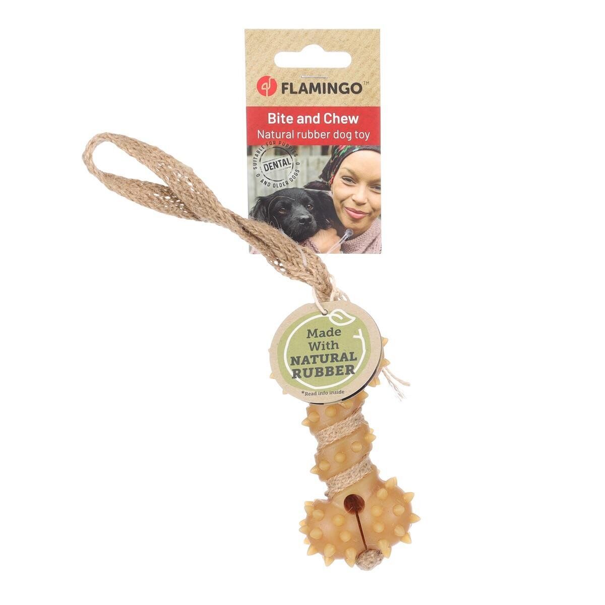 Flamingo Guma İp Sarılı Kemik Oyuncak