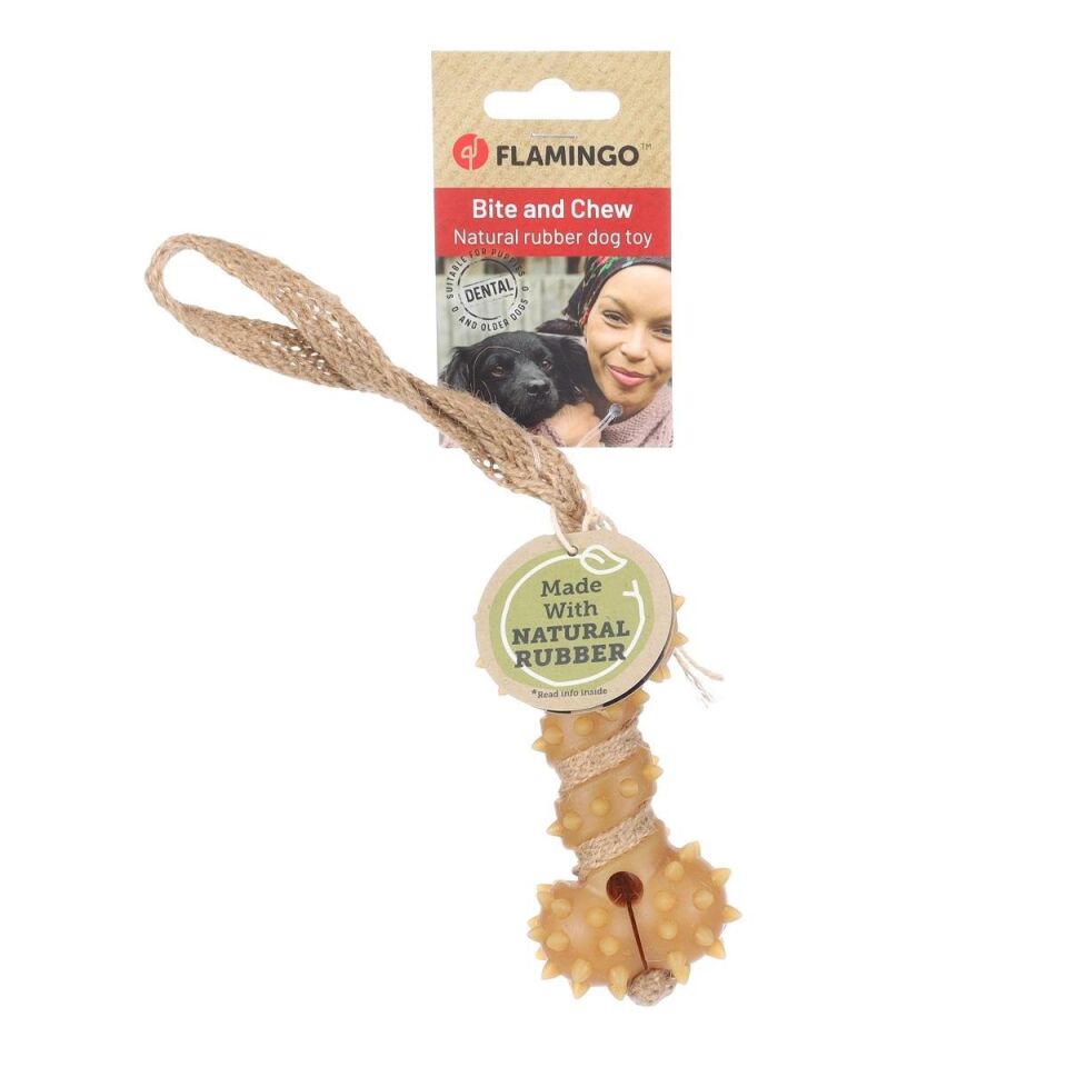Flamingo Guma İp Sarılı Kemik Oyuncak