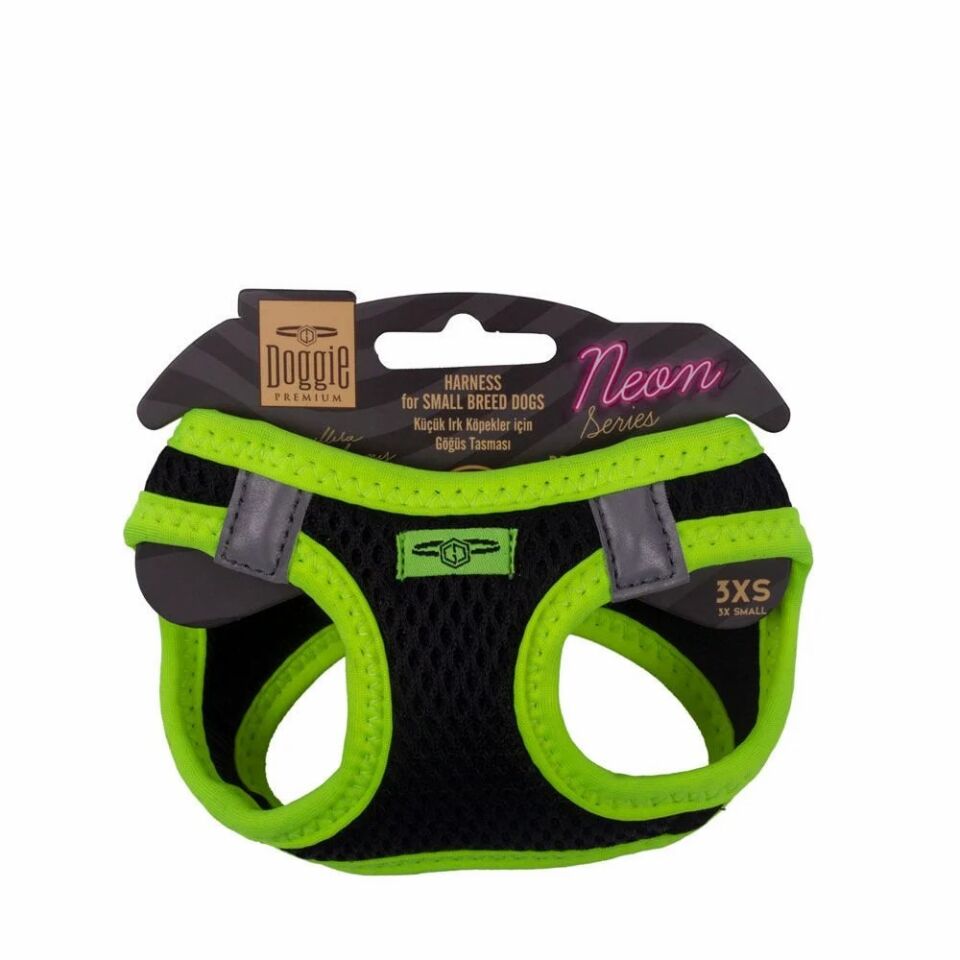 Doggie Neon Göğüs Tasması Sarı 3XS 22-26 Cm