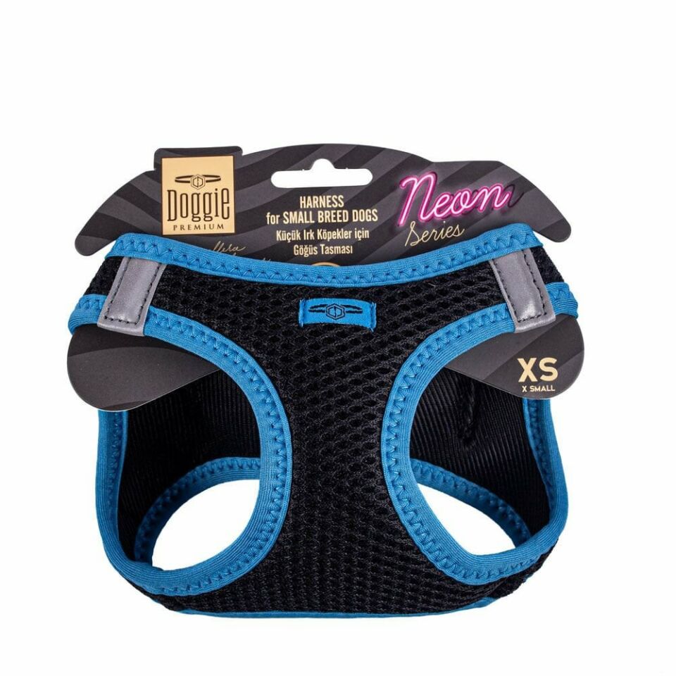 Doggie Neon Göğüs Tasması Mavi XS 30-34 Cm