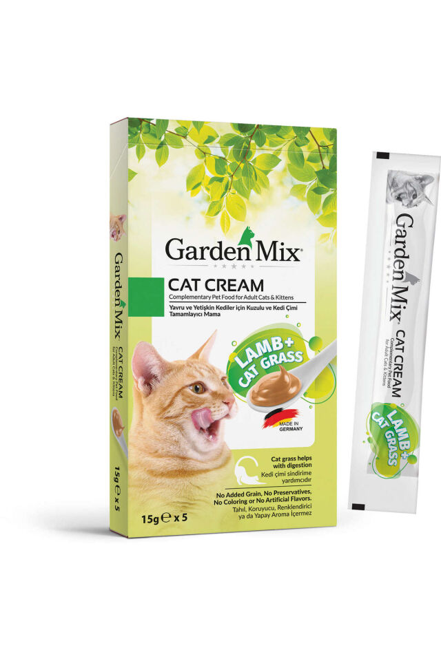 Garden Mix Kedi Kreması Kuzulu+Kedi Otlu 5x15gr x 3 Paket