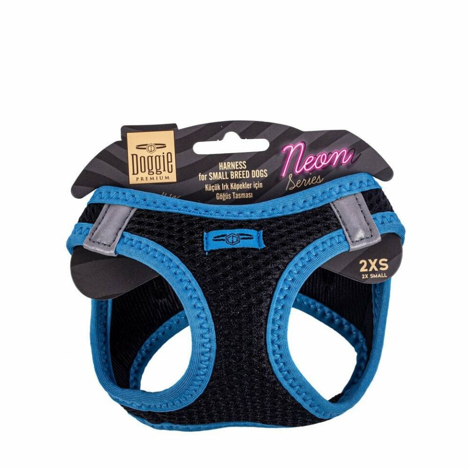 Doggie Neon Göğüs Tasması Mavi 2XS 26-30 Cm
