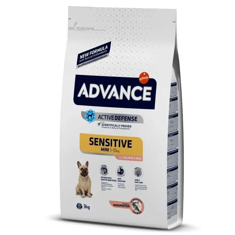 Advance Mini Sensitive Somonlu Küçük Irk Yetişkin Köpek Maması 3 KG