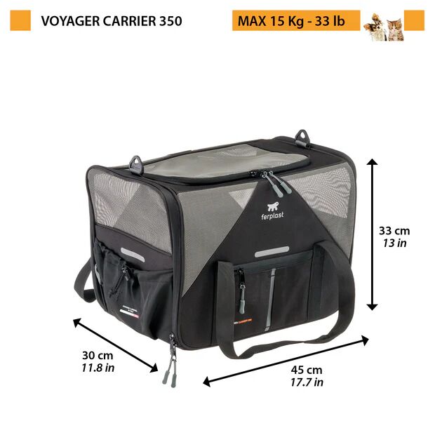 Ferplast Voyager 350 Kumaş Taşıma Çantası-Siyah