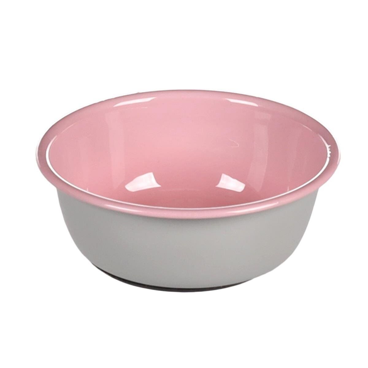 Flamingo Nell Boyalı Çelik Mama Kabı Antislip Gri-Pembe - 250ML