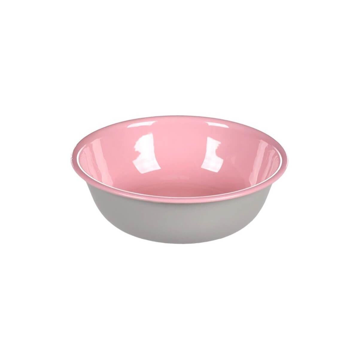 Flamingo Nell Boyalı Çelik Mama Kabı Gri-Pembe / 450ML