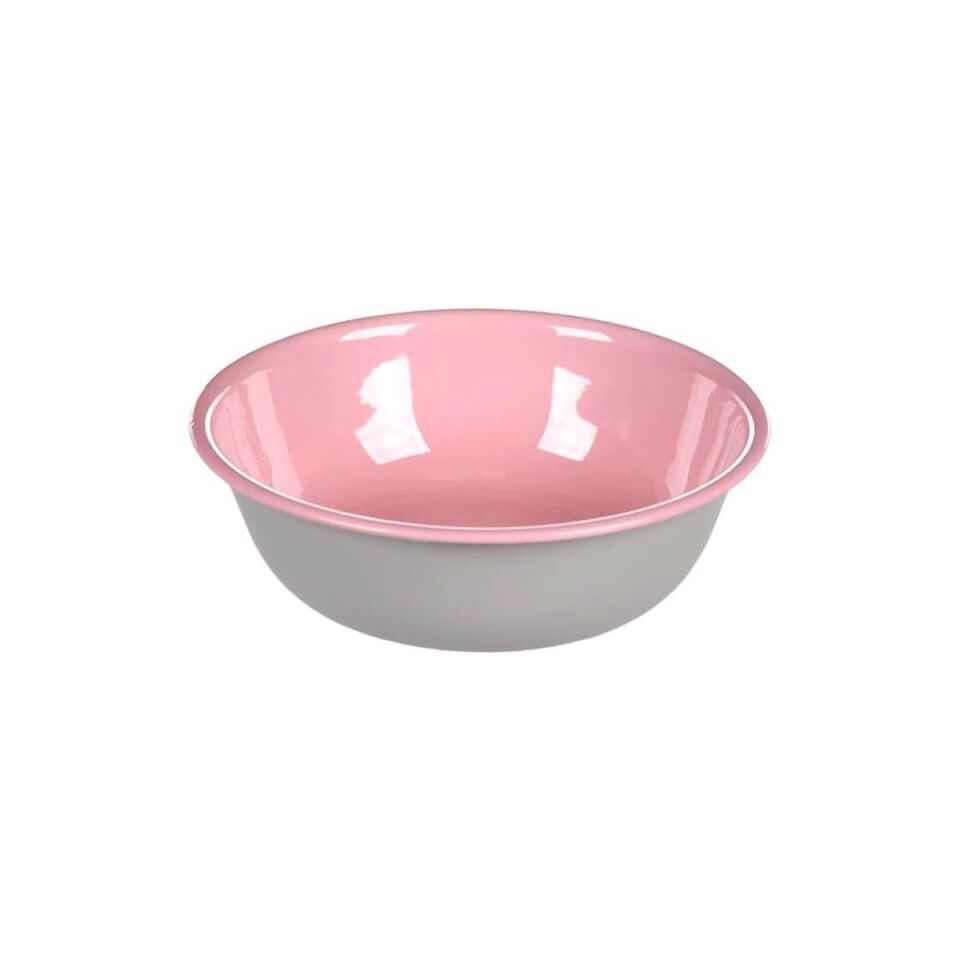 Flamingo Nell Boyalı Çelik Mama Kabı Gri-Pembe / 450ML