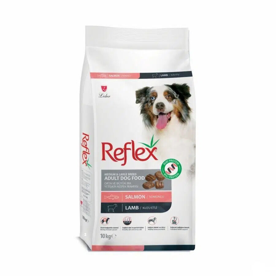 Reflex Duo Protein Somonlu ve Kuzulu Orta ve Büyük Irk Yetişkin Köpek Maması 10 kg