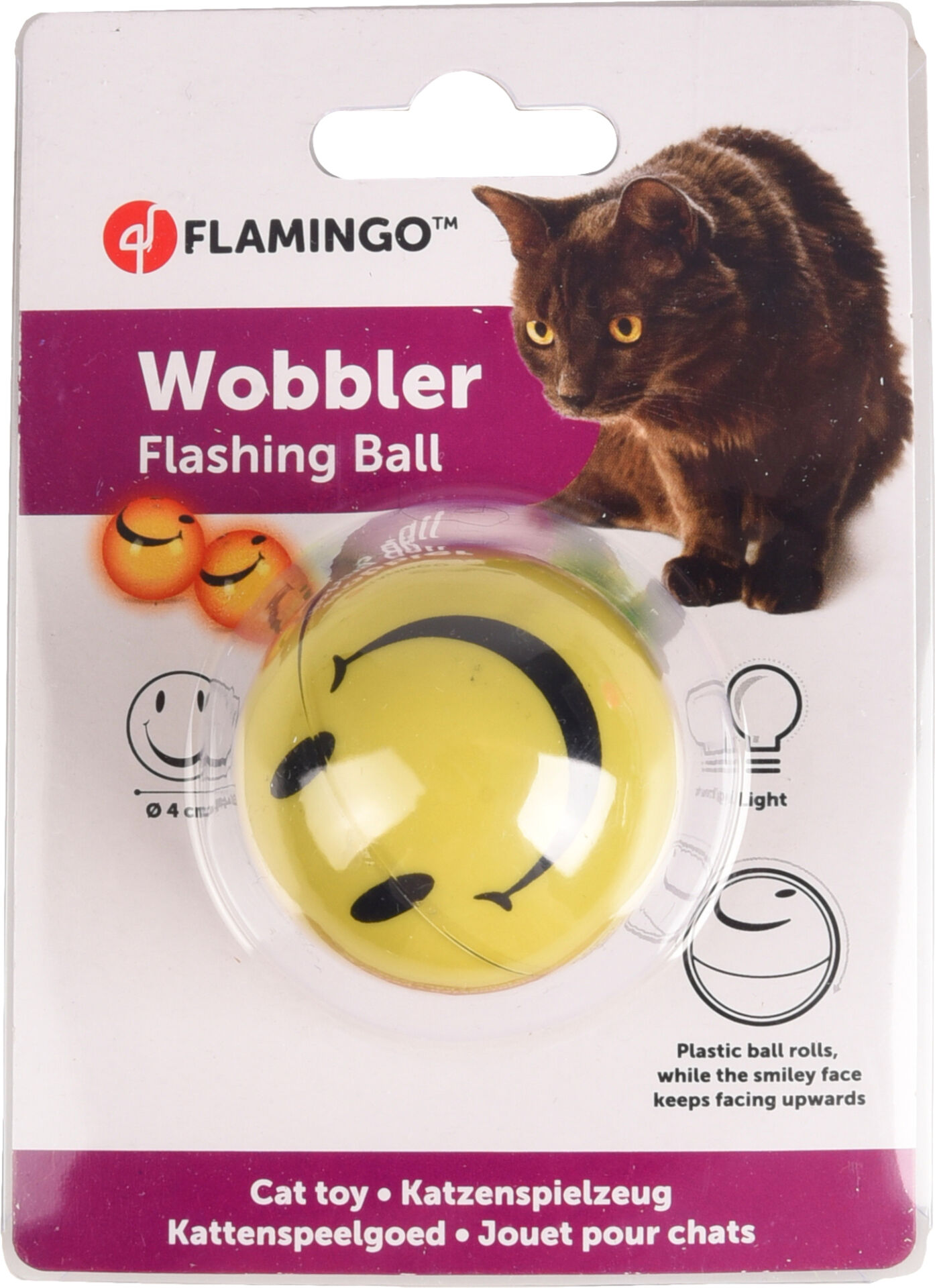 Flamingo Cat Wobbler Işıklı Dönen Top Kedi Oyuncağı