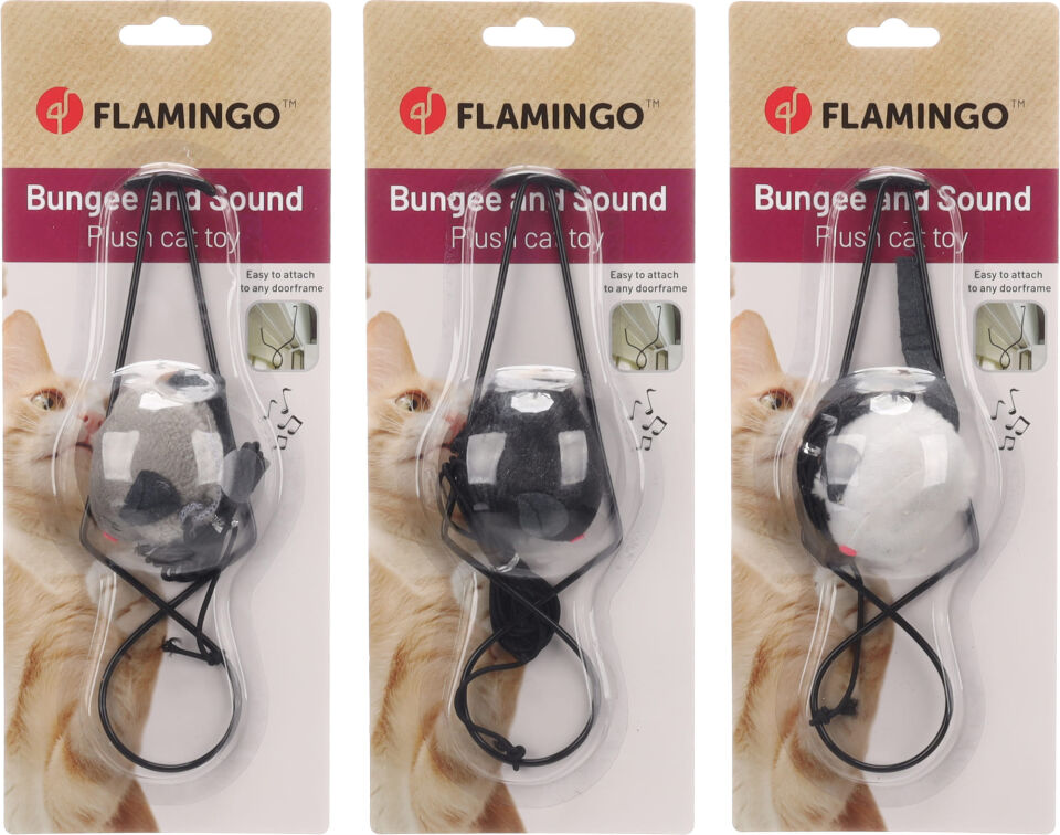 Flamingo Cat Robbie Kapıya Asılabilen Sesli Sallanan Fare Kedi Oyuncağı