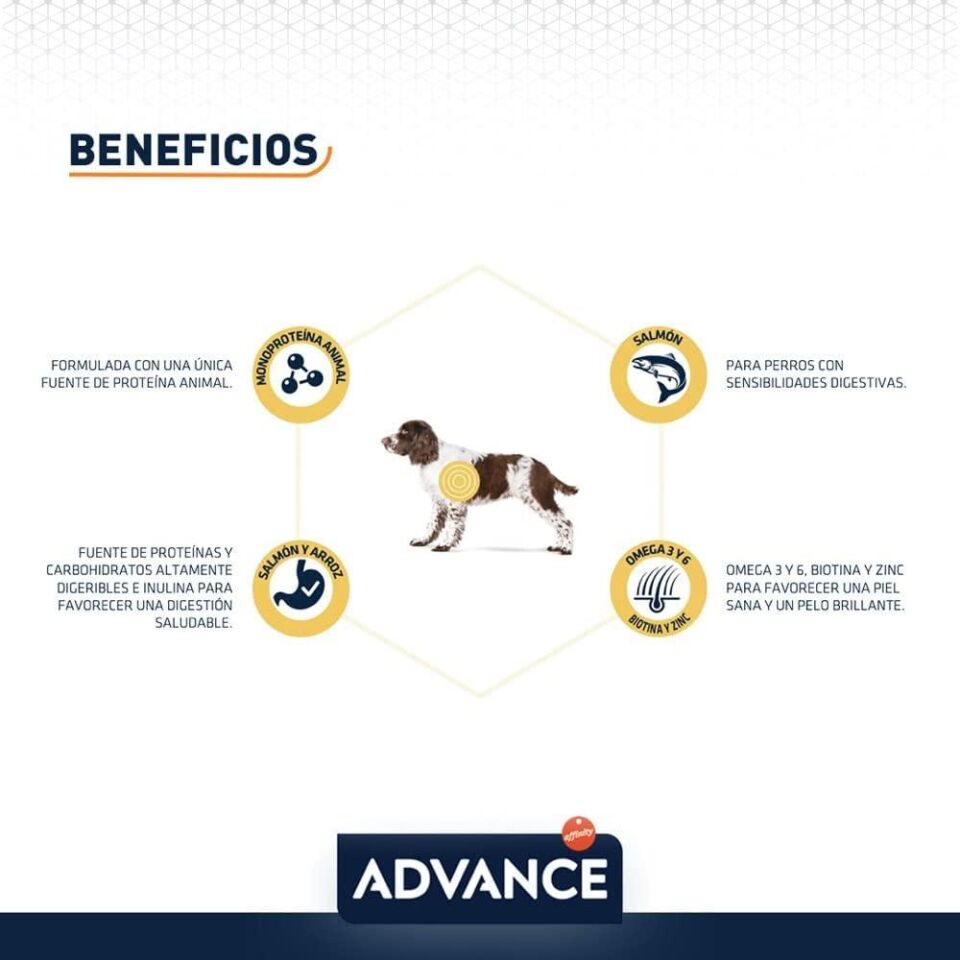 Advance Sensitive Somonlu ve Pirinçli Hassas Yetişkin Köpek Maması 3 KG