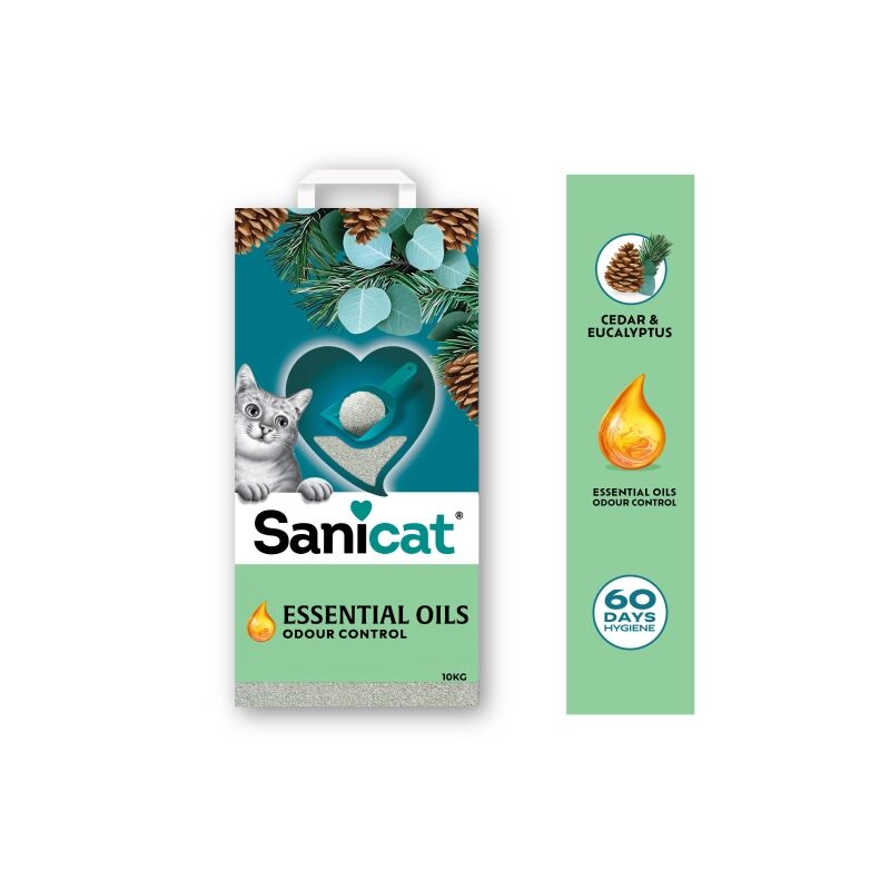 Sanicat Essential Oils Sedir Ve Okaliptus Kokulu Kedi Kumu 10 Kg