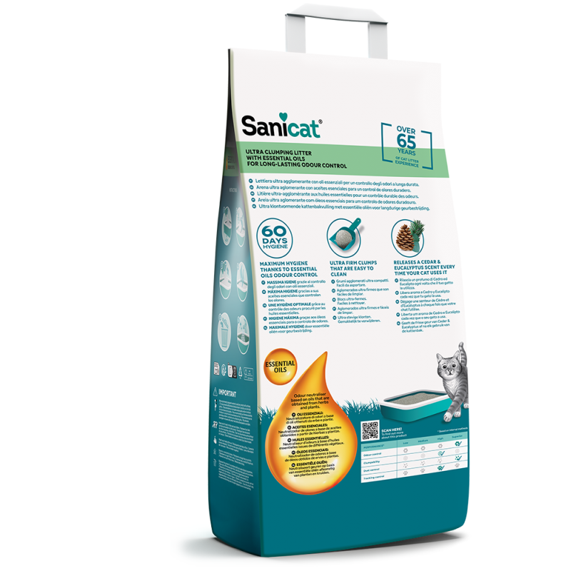 Sanicat Essential Oils Sedir Ve Okaliptus Kokulu Kedi Kumu 10 Kg
