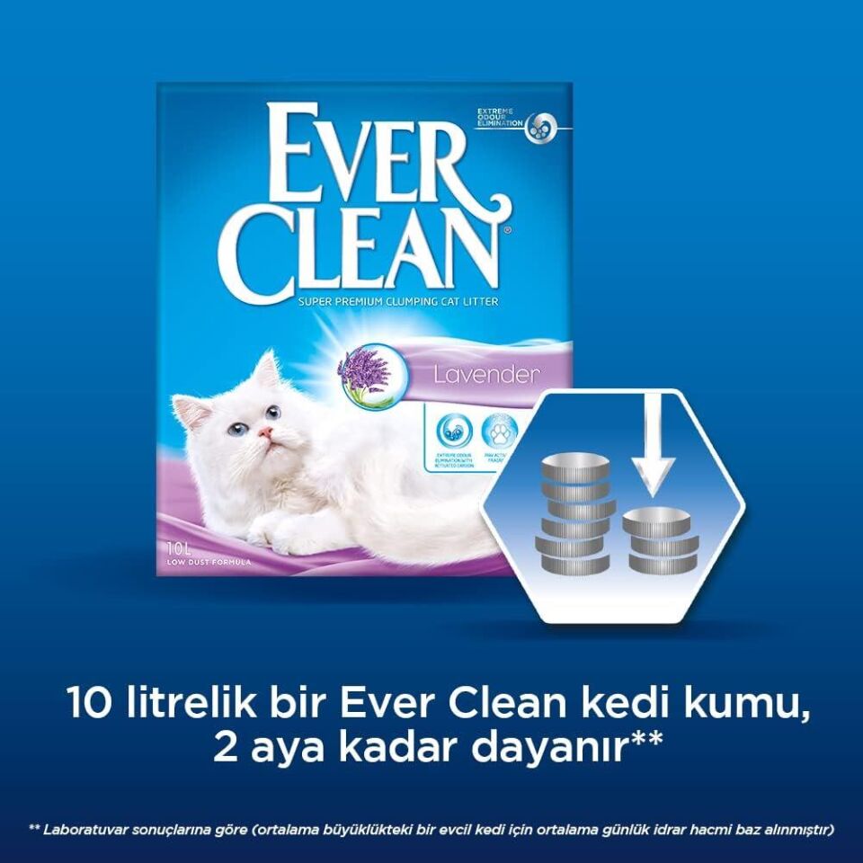 Ever Clean Lavender Kokulu Topaklanan Kedi Kumu 10 Lt