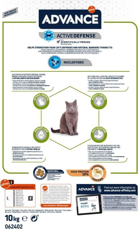 Advance Young Sterilised Tavuklu Kısırlaştırılmış Yavru Kedi Maması 10 KG