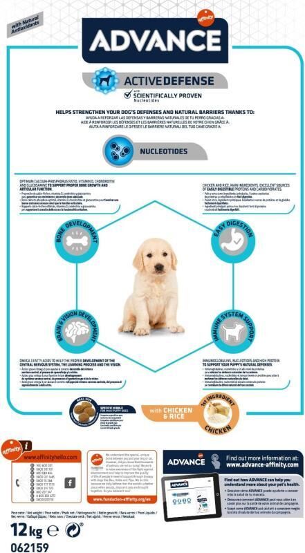 Advance Puppy Protect Maxi Tavuklu Büyük Irk Yavru Köpek Maması 12 KG
