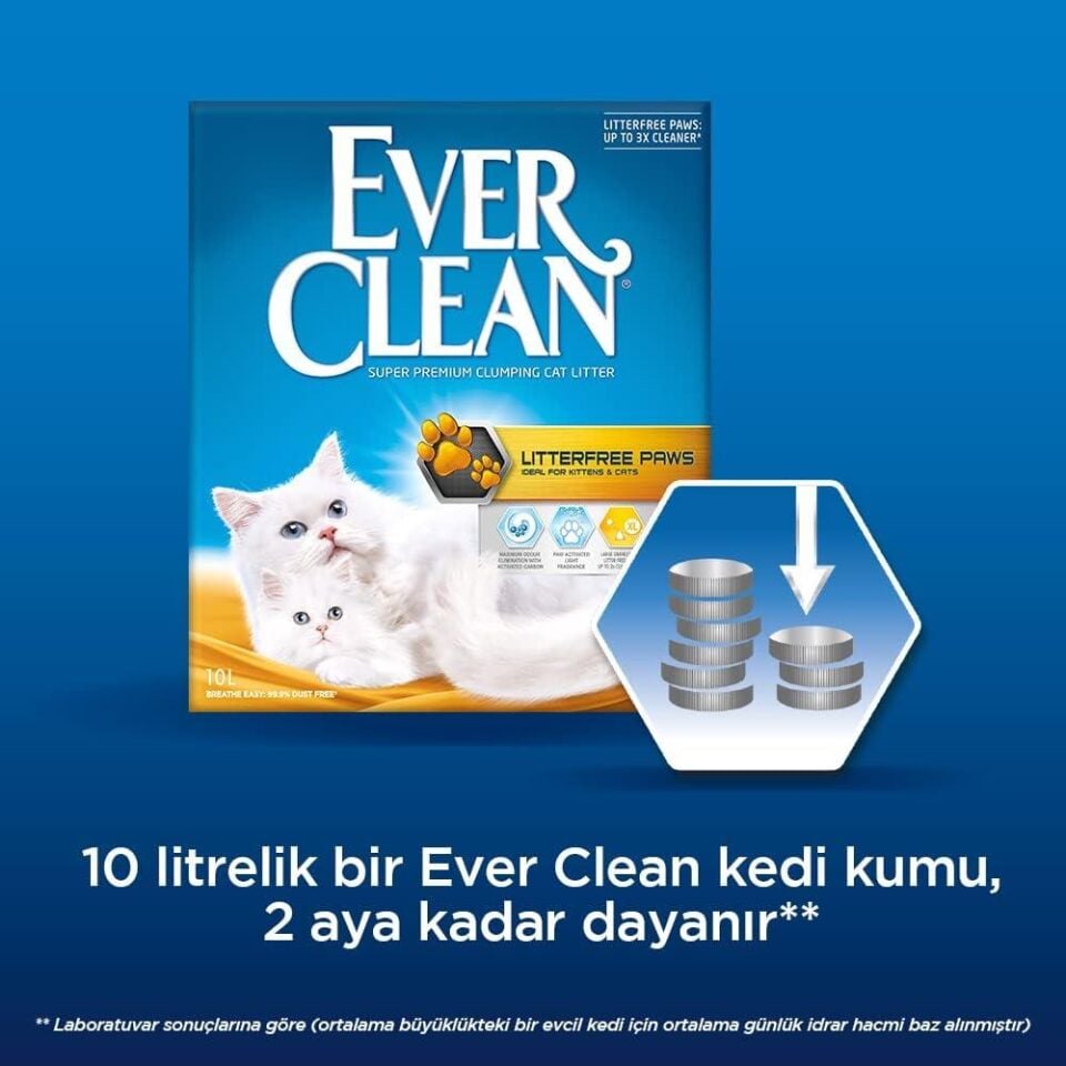 Ever Clean Litterfree Paws Topaklanan Kedi Kumu 10 Lt