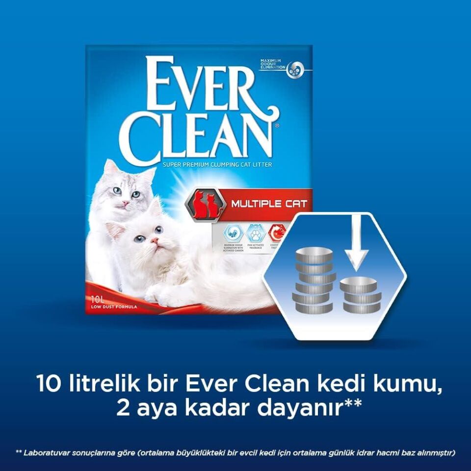 Ever Clean Multiple Topaklanan Kedi Kumu 10 Lt