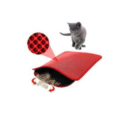 Petpretty Elekli Kedi Tuvalet Paspası Kırmızı 50x60 Cm